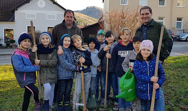 Bäume pflanzen- eine Aktion der JVP wurde auch in Hainfeld umgesetzt 