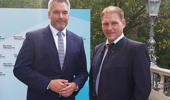 Innenminister Karl Nehammer und Stadtrat Christian Köberl 