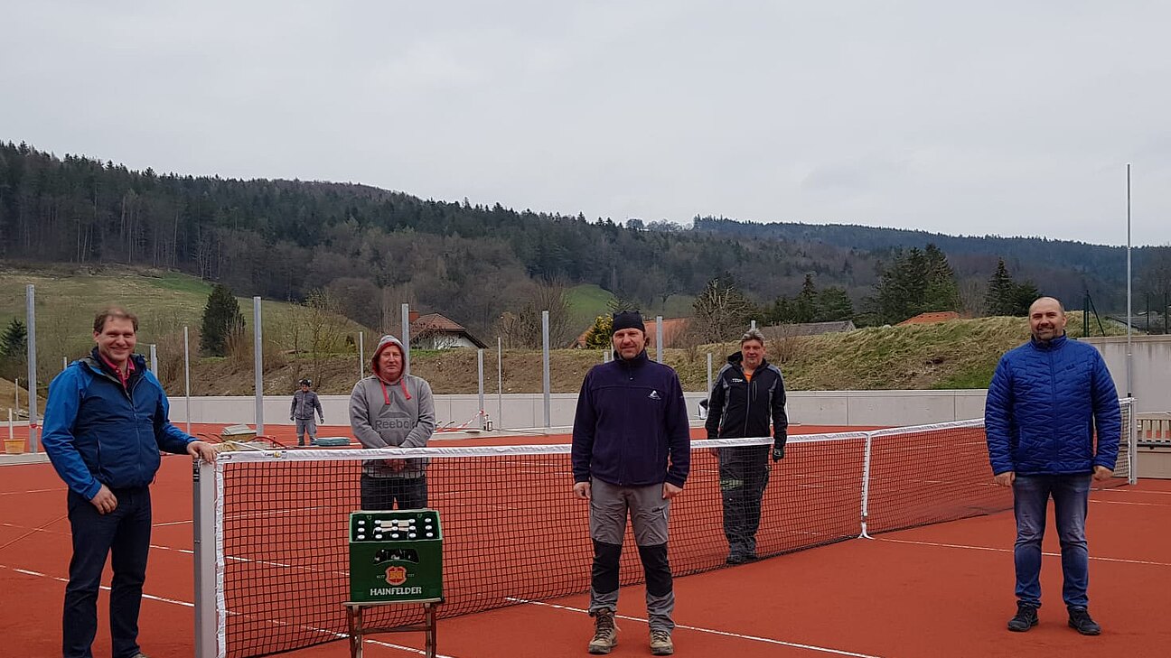 Stadtrat Christian Köberl, Martin Tanner, Erich Moser, Helmut Halbwachs und Gemeinderat Martin Seidlböck