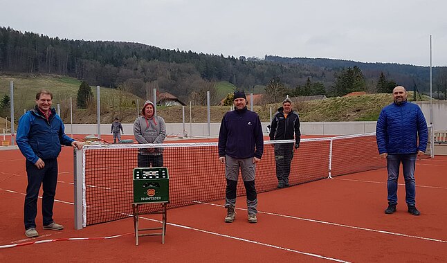 Stadtrat Christian Köberl, Martin Tanner, Erich Moser, Helmut Halbwachs und Gemeinderat Martin Seidlböck